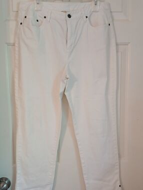 Talbots White High-Rise Straight Leg Jeans